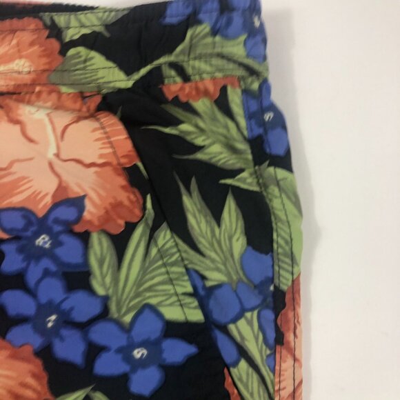Caribbean Swimwear Black and Floral Men's Swim Trunks Shorts Large - Picture 5 of 9